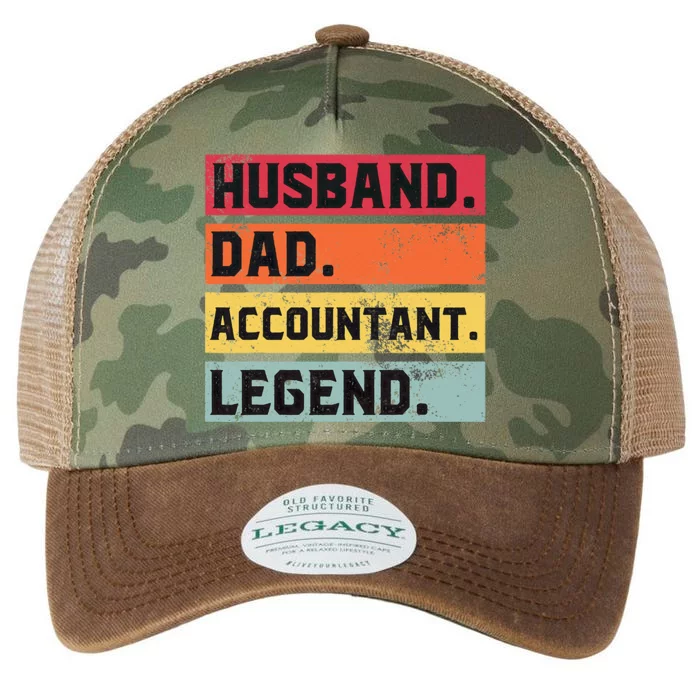 Husband Dad Accountant Legend Funny Accounting CPA Father Legacy Tie Dye Trucker Hat