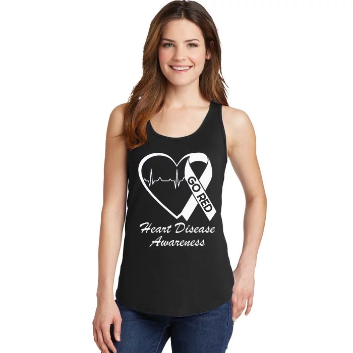 Heart Disease Awareness We Wear Red In February Go Red Heart Ladies Essential Tank