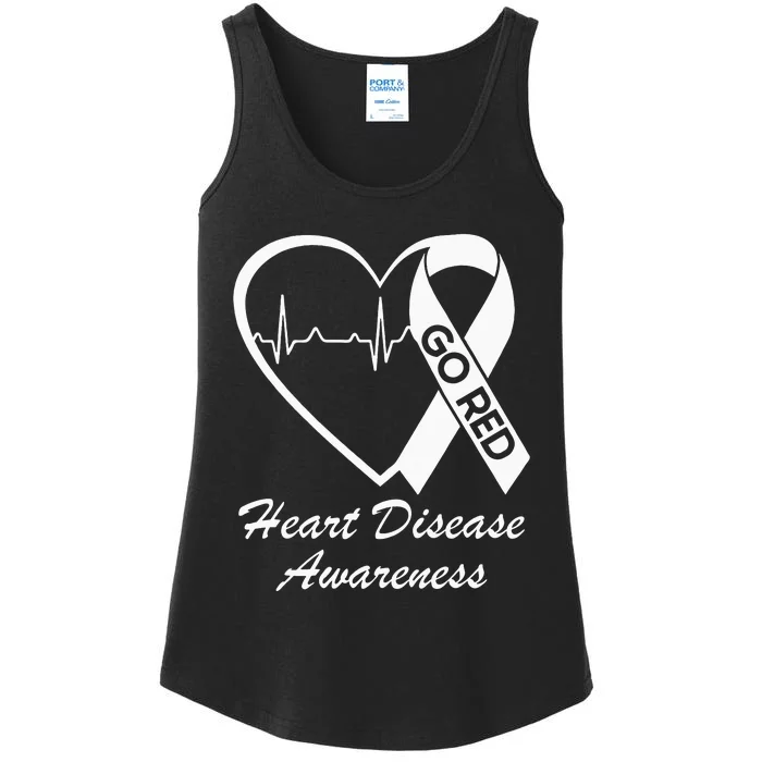 Heart Disease Awareness We Wear Red In February Go Red Heart Ladies Essential Tank