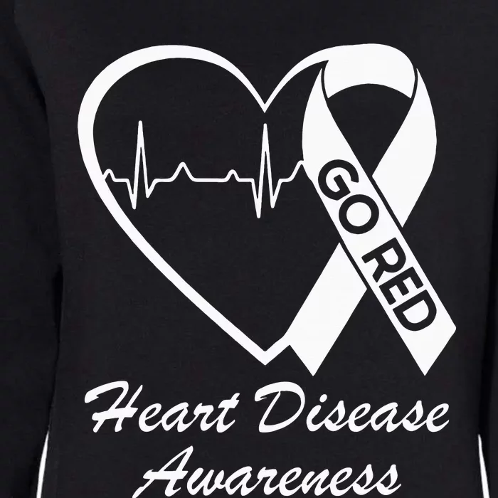 Heart Disease Awareness We Wear Red In February Go Red Heart Womens California Wash Sweatshirt