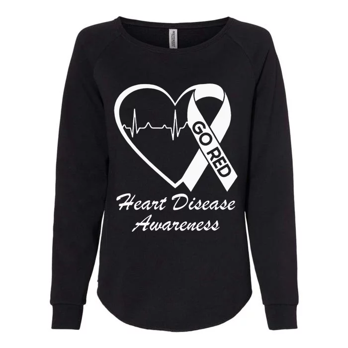 Heart Disease Awareness We Wear Red In February Go Red Heart Womens California Wash Sweatshirt