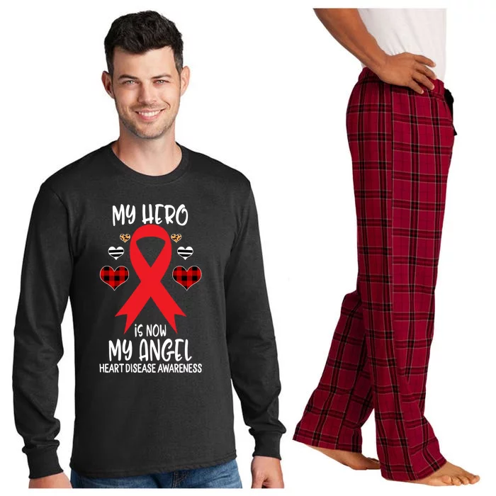 Heart Disease Awareness Remembrance Hero Is Now My Angel Gift Long Sleeve Pajama Set