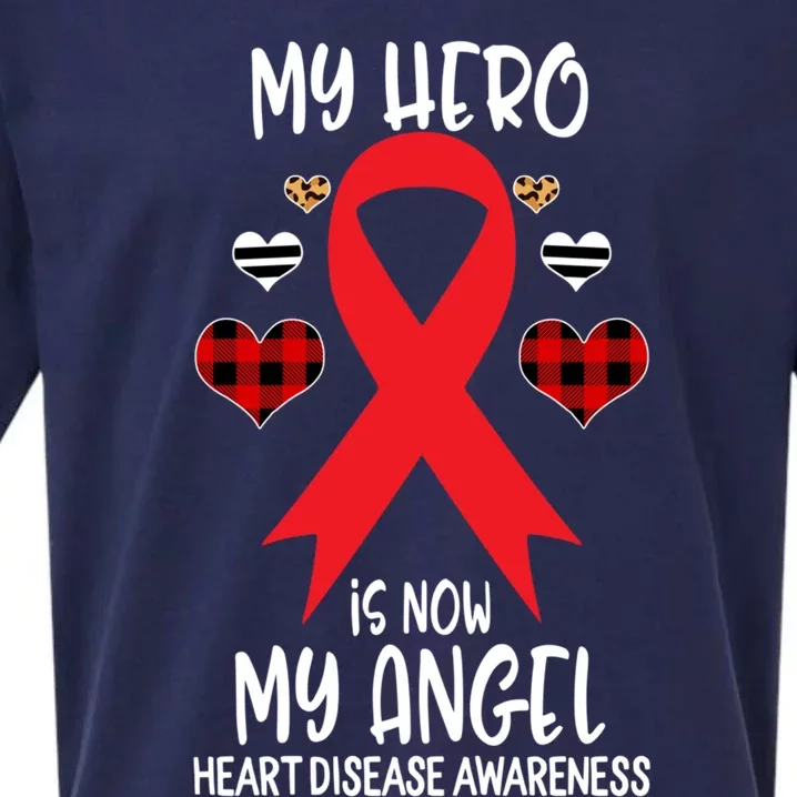 Heart Disease Awareness Remembrance Hero Is Now My Angel Gift Sueded Cloud Jersey T-Shirt