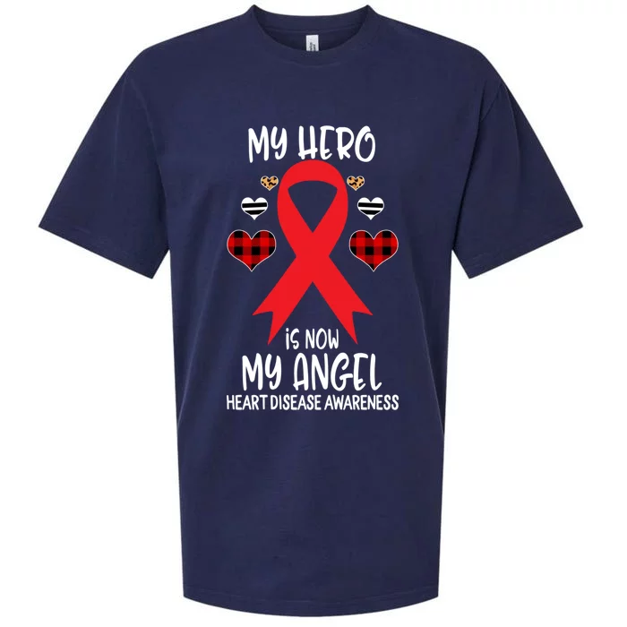 Heart Disease Awareness Remembrance Hero Is Now My Angel Gift Sueded Cloud Jersey T-Shirt