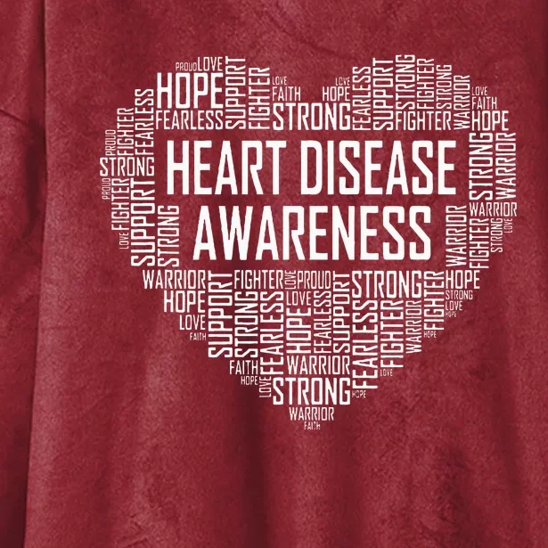 Heart Disease Awareness Heart Gift February Wear Red Hooded Wearable Blanket