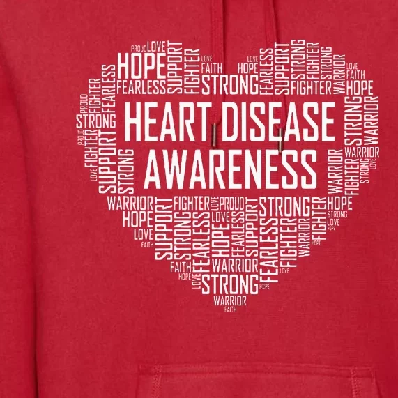 Heart Disease Awareness Heart Gift February Wear Red Premium Hoodie