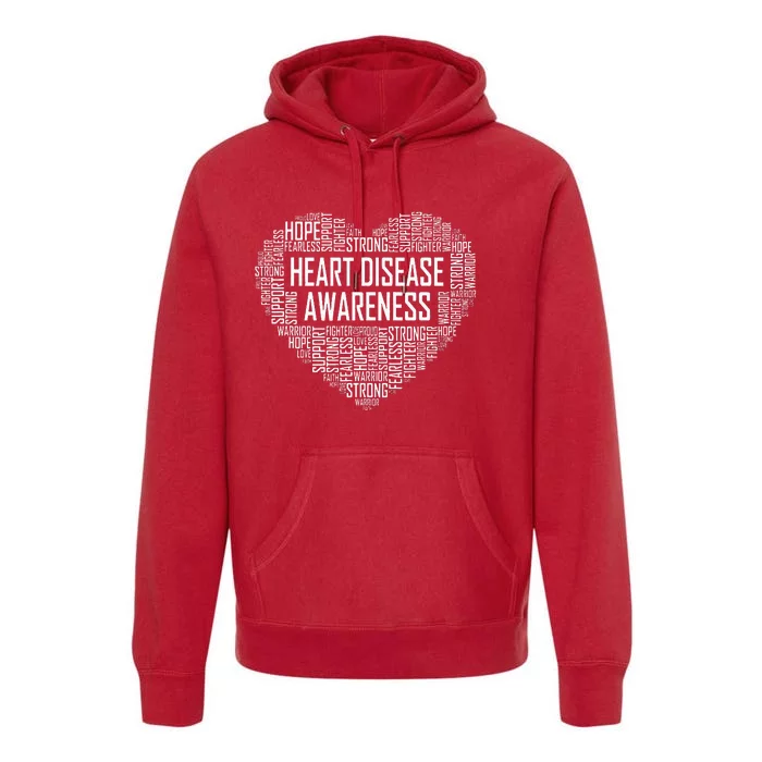 Heart Disease Awareness Heart Gift February Wear Red Premium Hoodie