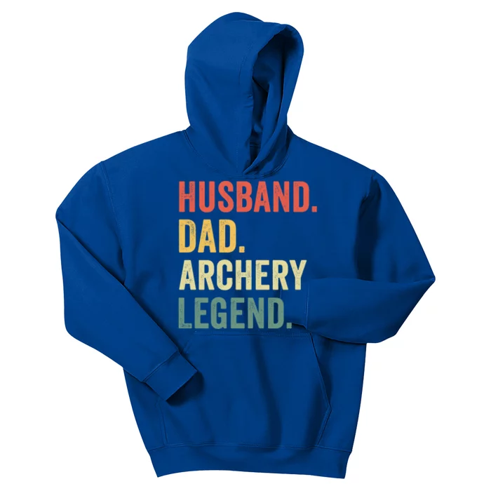 Husband Dad Archery Legend Rcher Bow Hunter Fathers Day Gift Kids Hoodie