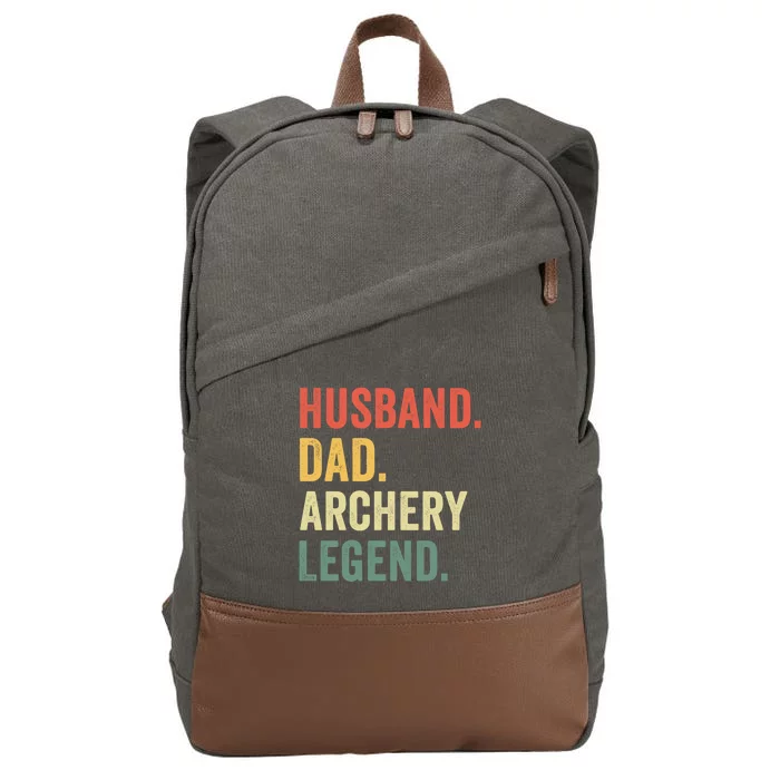 Husband Dad Archery Legend Rcher Bow Hunter Fathers Day Gift Cotton Canvas Backpack