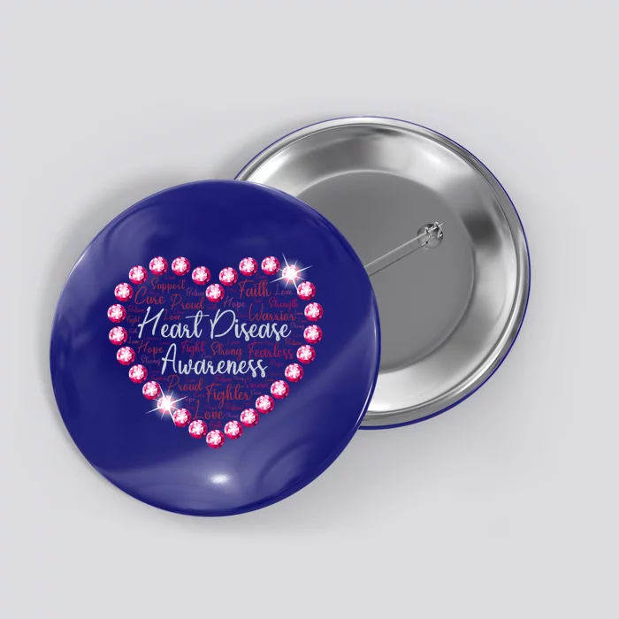 Heart Disease Awareness Health Month Support Love Cure Hope Great Gift Button