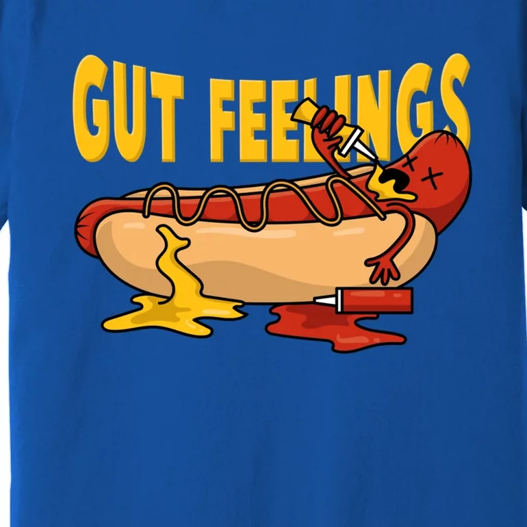 Hot Dog And Bun Gut Feelings Funny Sausage Food Coma Gift Premium T-Shirt