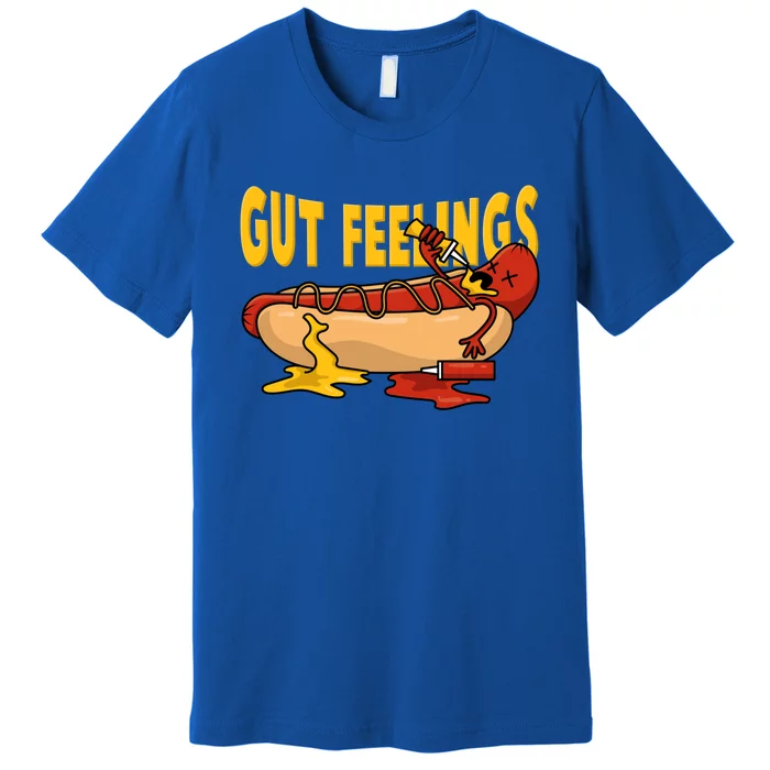 Hot Dog And Bun Gut Feelings Funny Sausage Food Coma Gift Premium T-Shirt