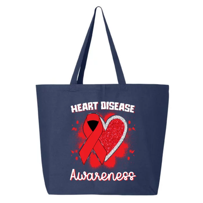 Heart Disease Awareness I Wear Red To Fight Heart Disease Gift 25L Jumbo Tote