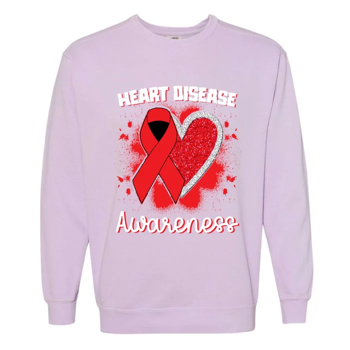 Heart Disease Awareness I Wear Red To Fight Heart Disease Gift Garment-Dyed Sweatshirt