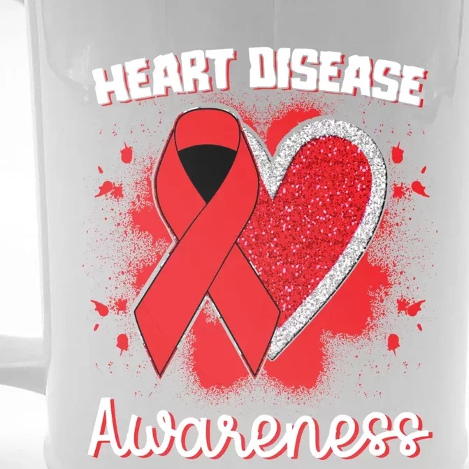 Heart Disease Awareness I Wear Red To Fight Heart Disease Gift Front & Back Beer Stein