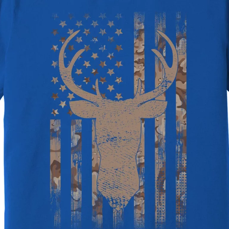 Hunting Deer American Flag Camo Hunter Buck Usa Camouflage Meaningful Gift Premium T-Shirt