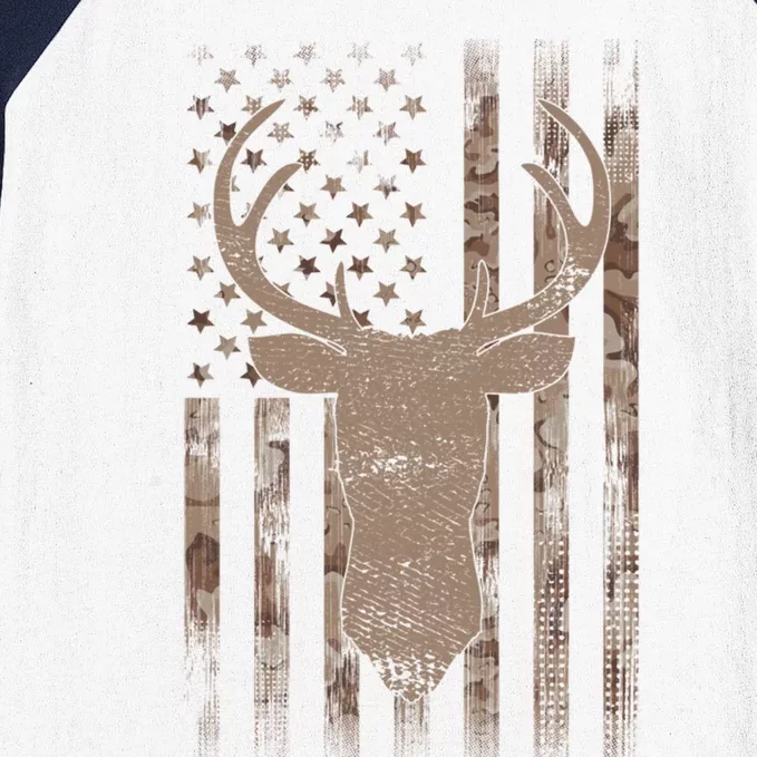 Hunting Deer American Flag Camo Hunter Buck Usa Camouflage Meaningful Gift Baseball Sleeve Shirt