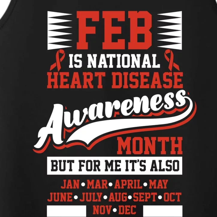 Heart Disease Awareness Month February American Heart Healt Gift Performance Tank