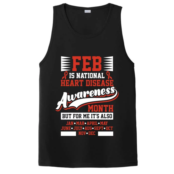 Heart Disease Awareness Month February American Heart Healt Gift Performance Tank