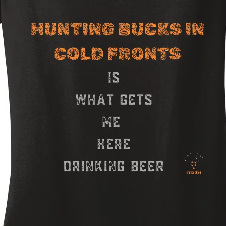 Hunting Deer And Drinking Beer Women's V-Neck T-Shirt