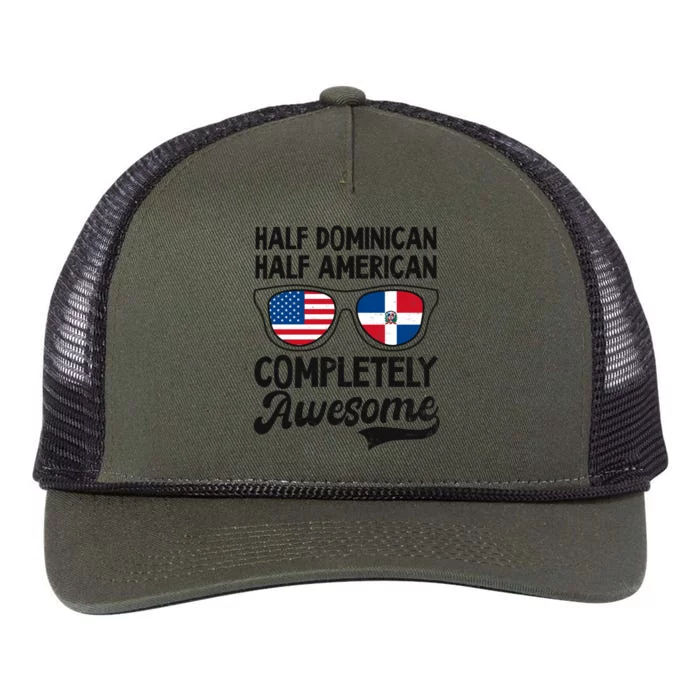 Half Dominican American Awesome Design Dominican Republic Gift Retro Rope Trucker Hat Cap