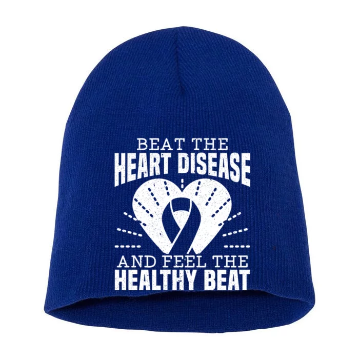 Heart Disease Awareness Month Heartbeat Gift Short Acrylic Beanie