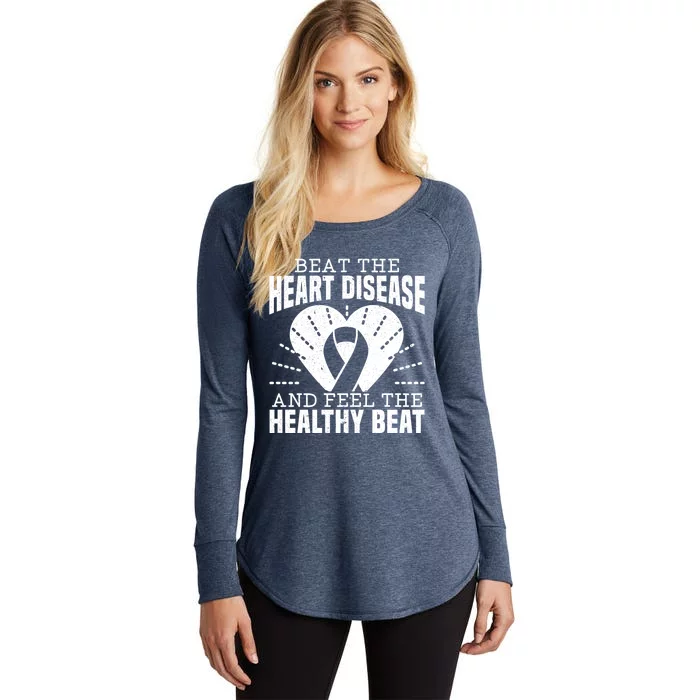 Heart Disease Awareness Month Heartbeat Gift Women's Perfect Tri Tunic Long Sleeve Shirt