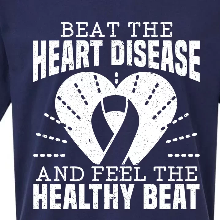 Heart Disease Awareness Month Heartbeat Gift Sueded Cloud Jersey T-Shirt