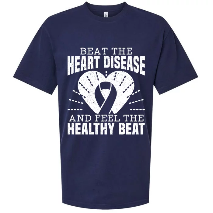 Heart Disease Awareness Month Heartbeat Gift Sueded Cloud Jersey T-Shirt