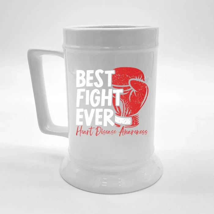 Heart Disease Awareness Month Heartbeat Gift Front & Back Beer Stein