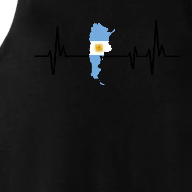 Heartbeat Design Argentinian Flag Argentina Funny Gift Ladies Tri-Blend Wicking Tank