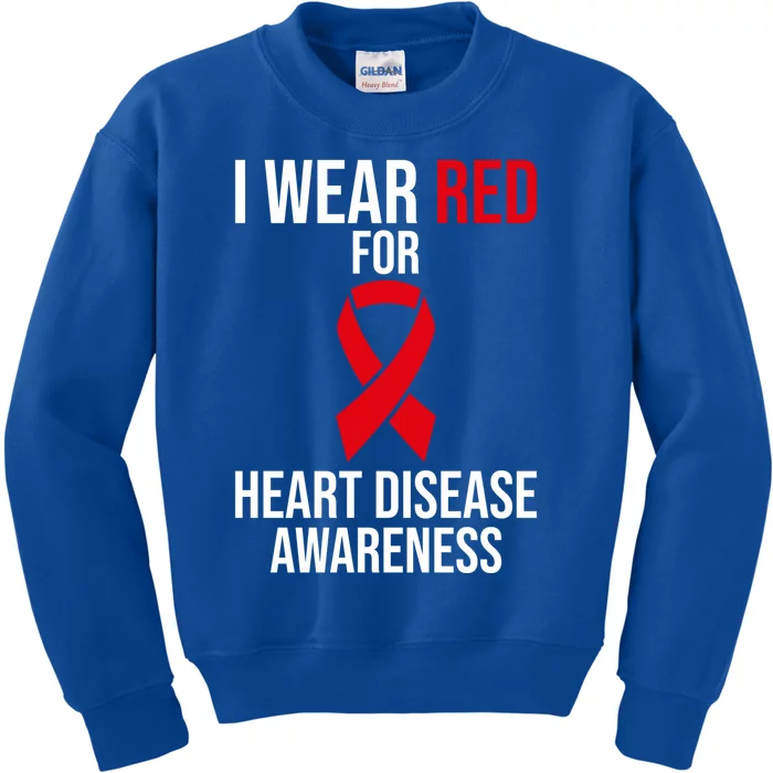 Heart Disease Awareness Month I Wear Red For Heart Disease Gift Kids Sweatshirt