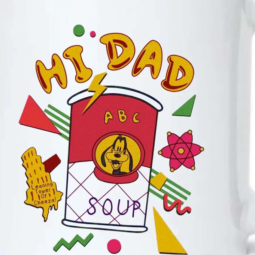 Hi Dad Abc Soup Funny Retro 80s Cute Dog Gift For Dad Black Color Changing Mug