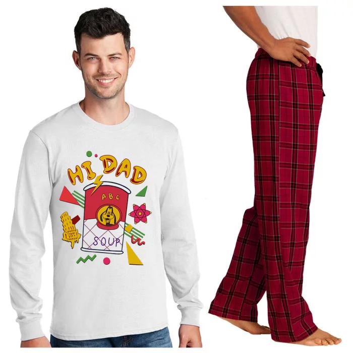 Hi Dad Abc Soup Funny Retro 80s Cute Dog Gift For Dad Long Sleeve Pajama Set