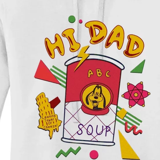 Hi Dad Abc Soup Funny Retro 80s Cute Dog Gift For Dad Women's Pullover Hoodie