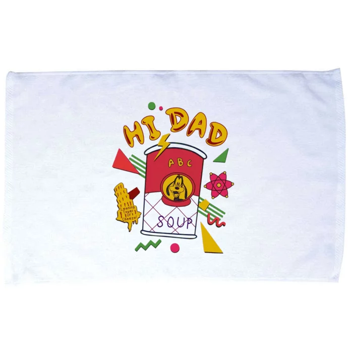 Hi Dad Abc Soup Funny Retro 80s Cute Dog Gift For Dad Microfiber Hand Towel