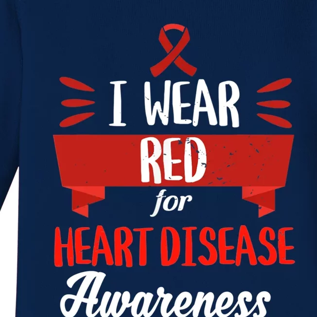 Heart Disease Awareness Month I Wear Red Heart Health Gift Baby Long Sleeve Bodysuit