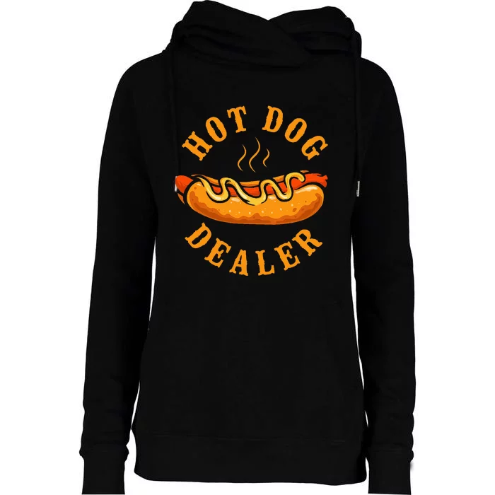 Hot Dog Adult Hot Dog Dealer Womens Funnel Neck Pullover Hood