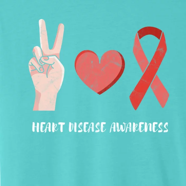 Heart Disease Awareness Month Peace Love Hope Heart Health Funny Gift ChromaSoft Performance T-Shirt