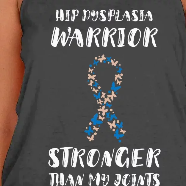 Hip Dysplasia Awareness Stronger Than My Joints Warriors Women's Knotted Racerback Tank