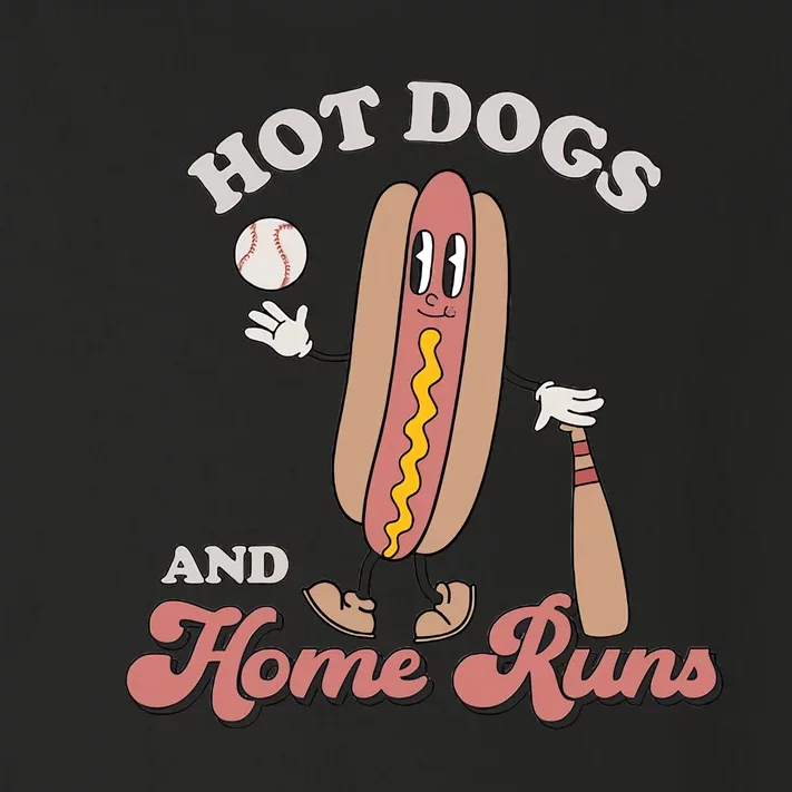 Hot Dogs And Home Runs Retro Baseball Season Baseball Groovy Funny Toddler Long Sleeve Shirt