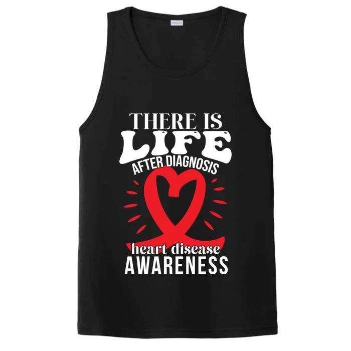 Heart Disease Awareness Month Red Ribbon Chd Gift Performance Tank