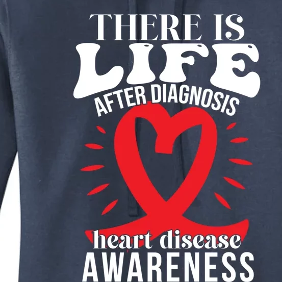 Heart Disease Awareness Month Red Ribbon Chd Gift Women's Pullover Hoodie