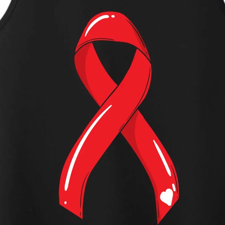 Heart Disease Awareness Month Red Ribbon Warrior Survivor Gift Performance Tank