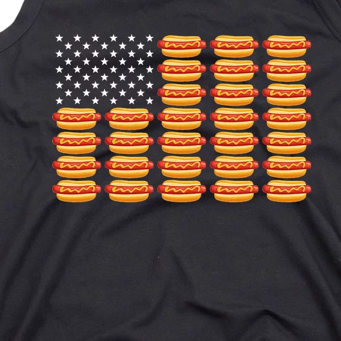 Hot Dog American Flag July 4th Patriotic Tank Top