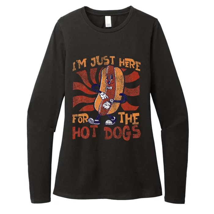 Hot Dog Adult IM Just Here For The Hot Dogs Womens CVC Long Sleeve Shirt