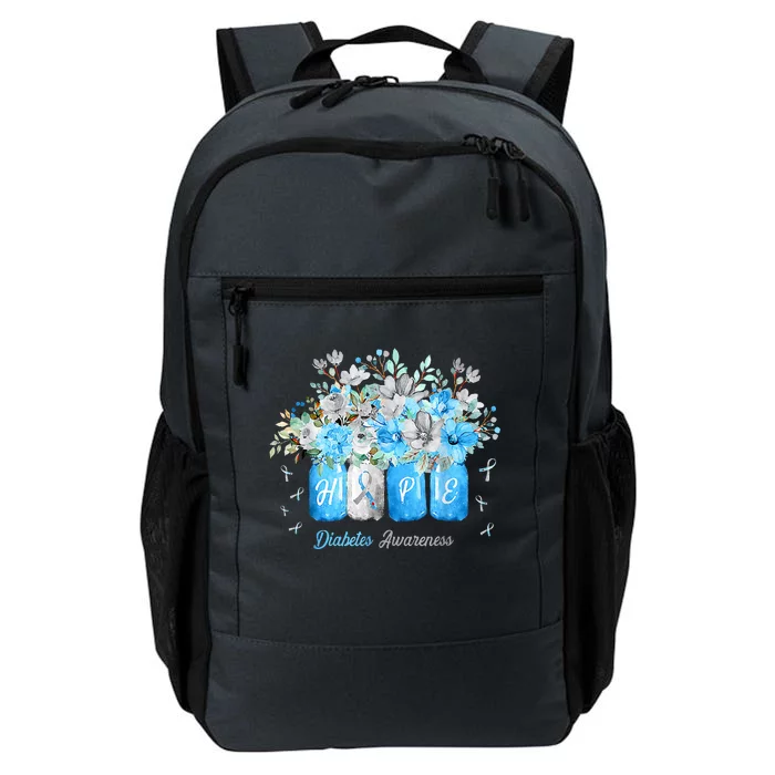 Hope Diabetes Awareness Blue Flowers Type 1 Diabetes Month Daily Commute Backpack