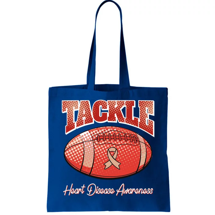 Heart Disease Awareness Month Tackle Football Heart Health Great Gift Tote Bag