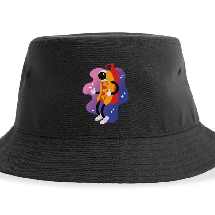 Hot Dog Astronaut Sustainable Bucket Hat