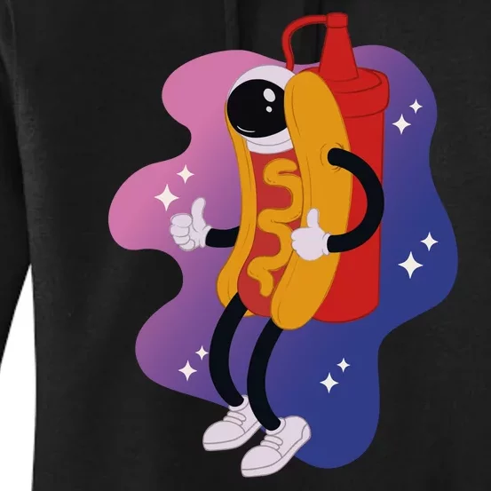 Hot Dog Astronaut Women's Pullover Hoodie